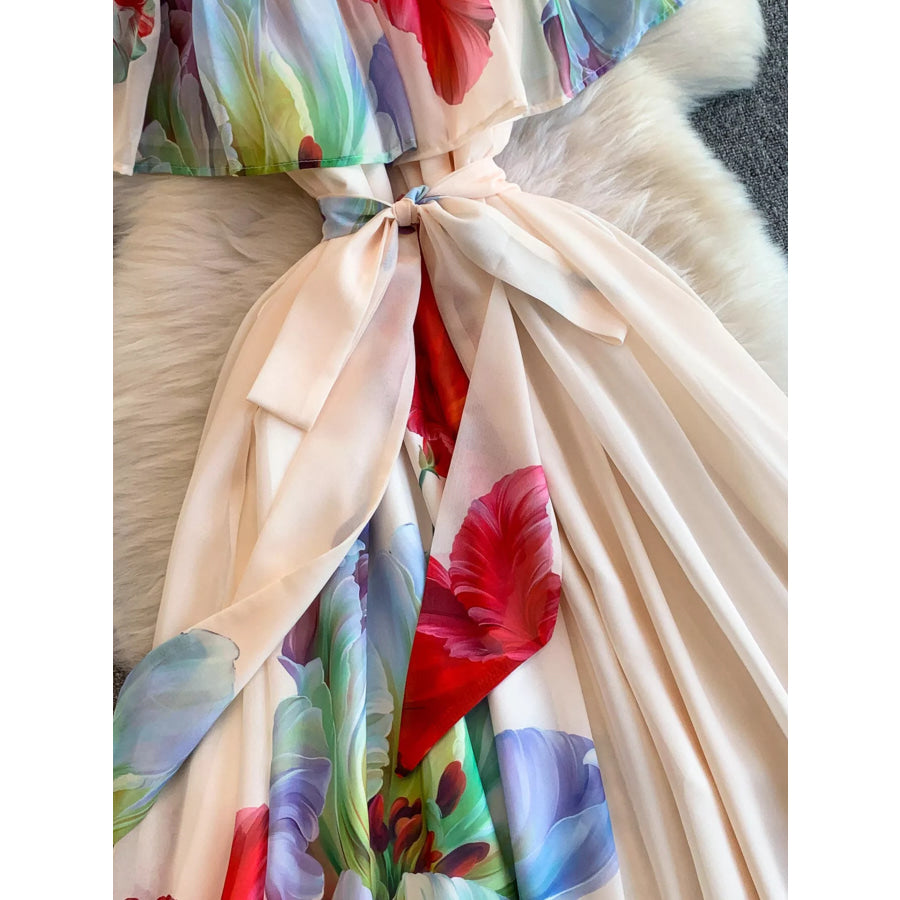 Floral Off-Shoulder A-Line Dress Apparel and Accessories