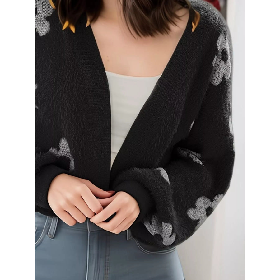 Floral Open Front Cardigan Apparel and Accessories