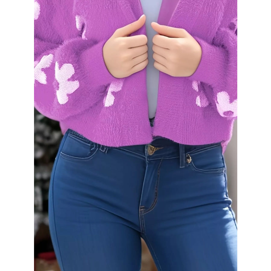 Floral Open Front Cardigan Apparel and Accessories