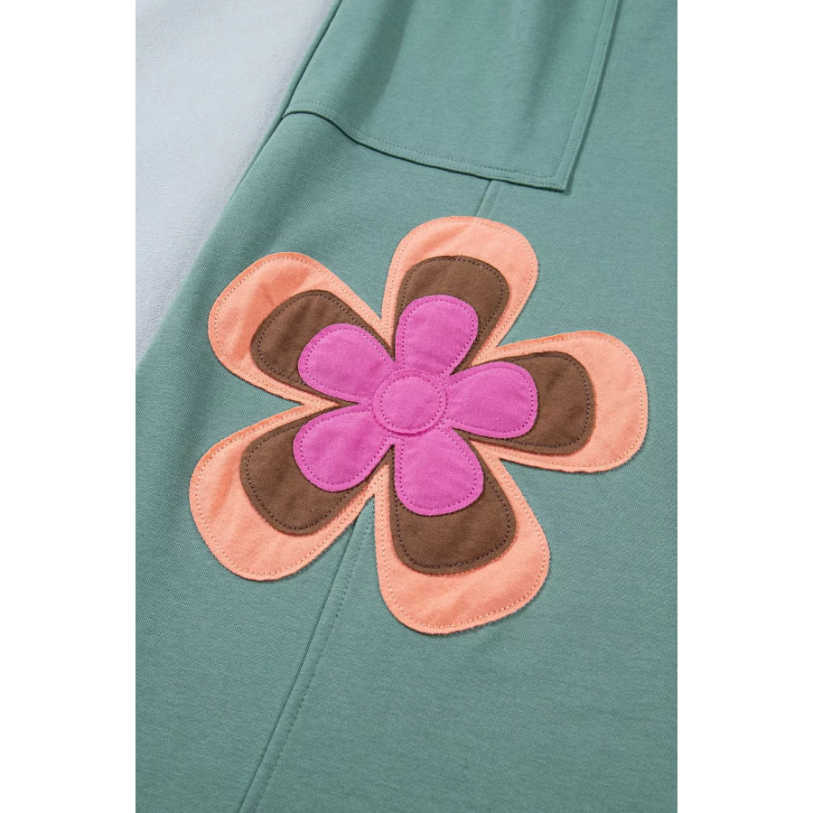 Floral Patchwork Wide Leg Pants Apparel and Accessories
