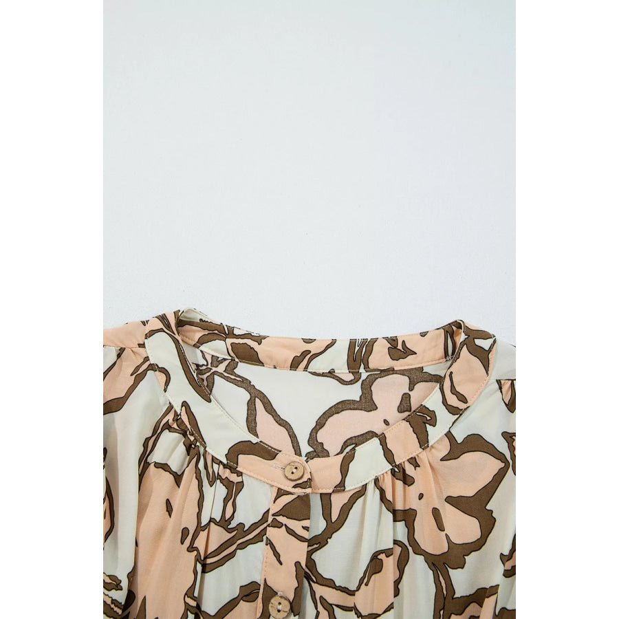 Floral Print Button-Down Long Sleeve Shirt Apparel and Accessories
