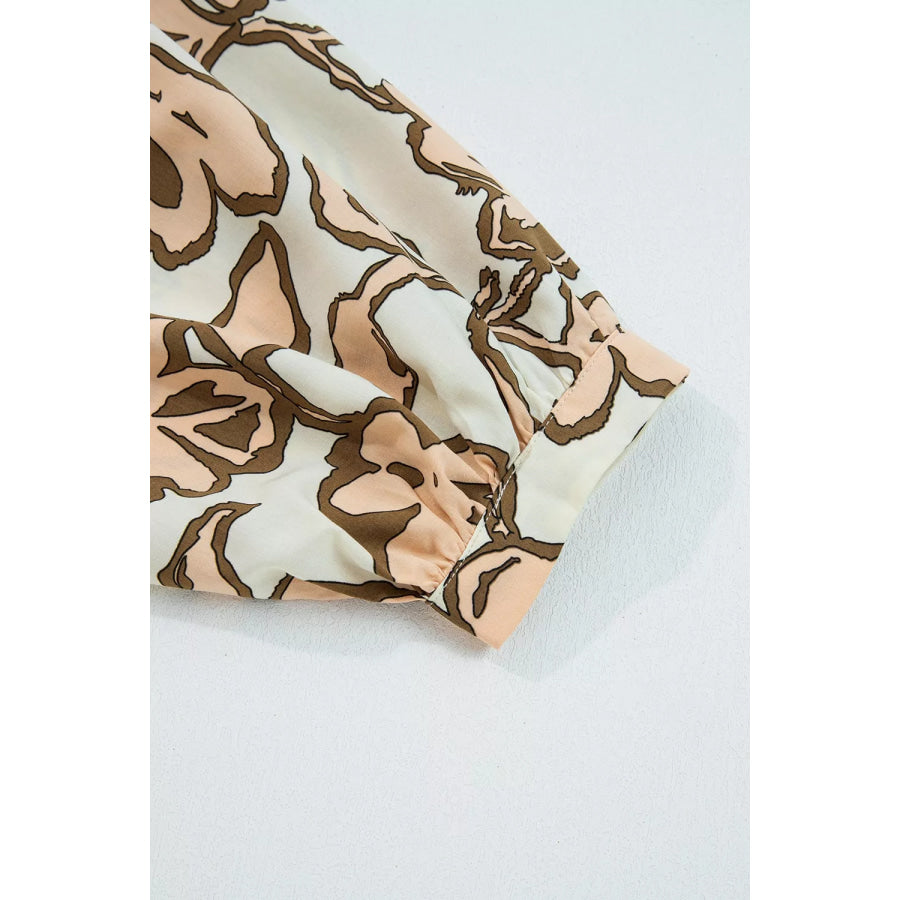 Floral Print Button-Down Long Sleeve Shirt Apparel and Accessories