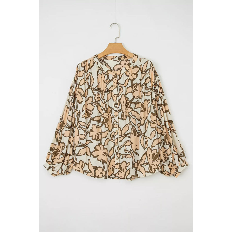 Floral Print Button-Down Long Sleeve Shirt Apparel and Accessories