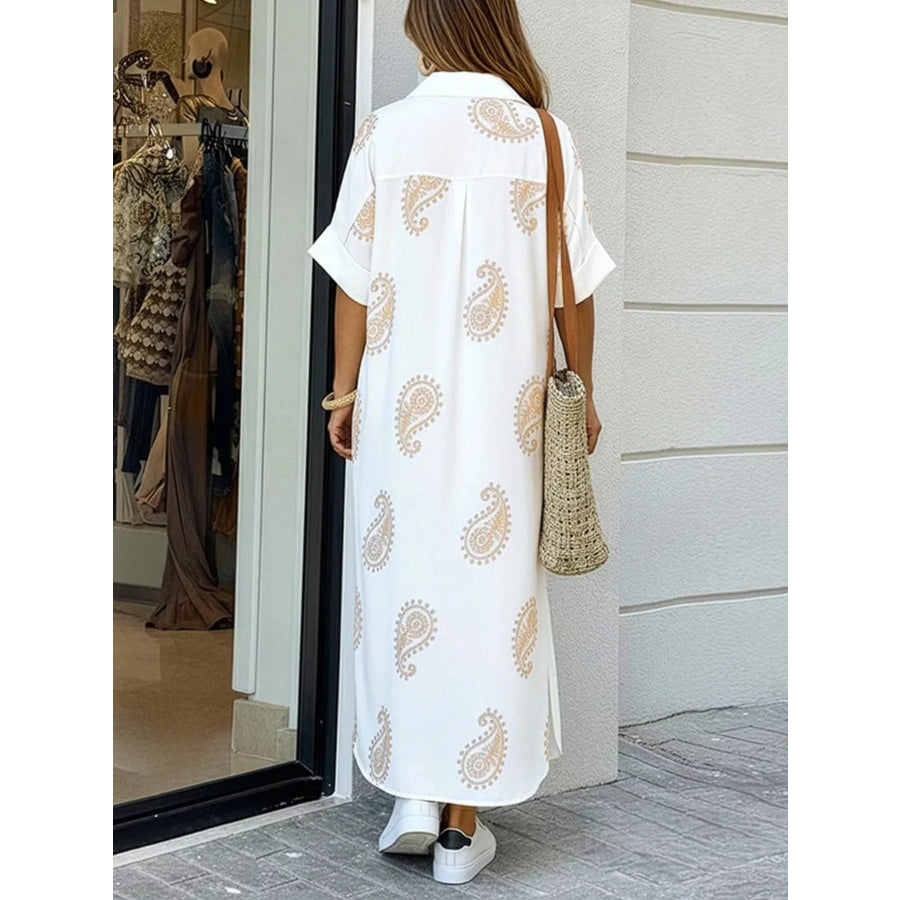 Floral Print Button-Down Maxi Shirt Dress Apparel and Accessories
