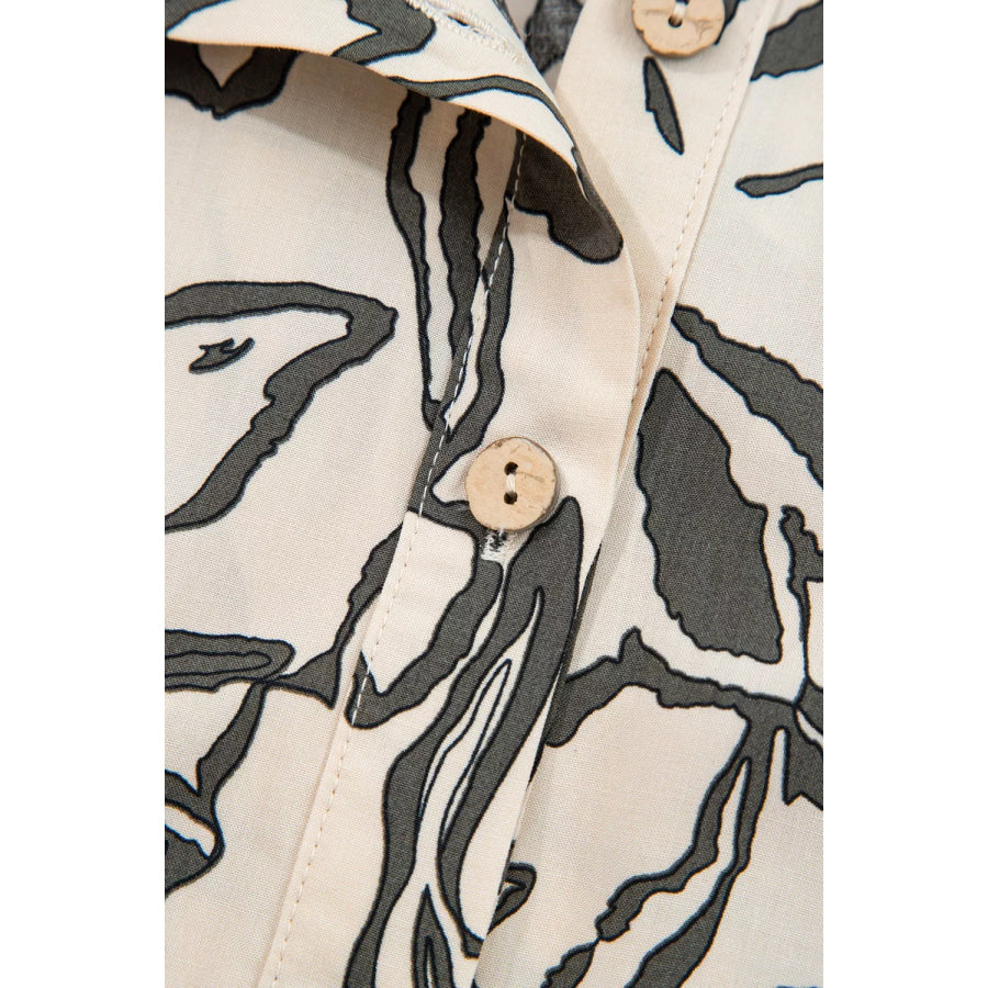 Floral Print Button-Down Shirt Apparel and Accessories