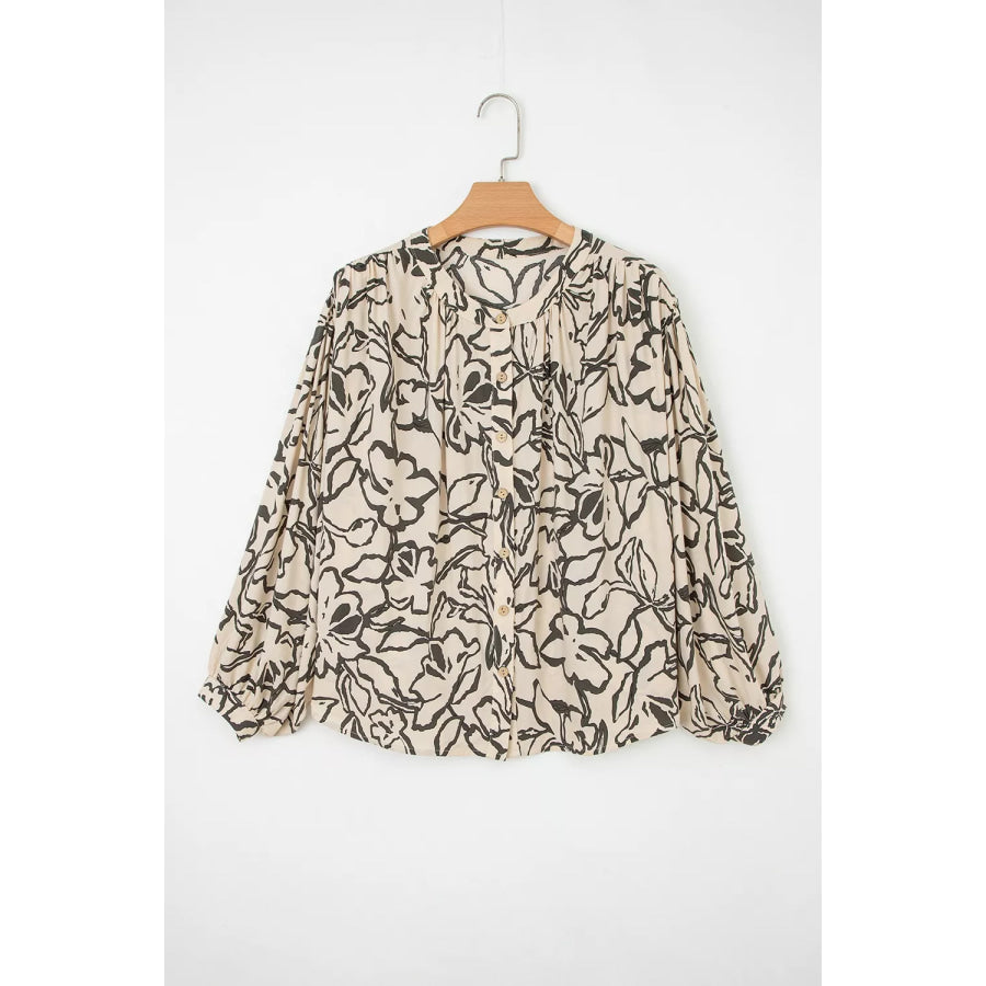 Floral Print Button-Down Shirt Apparel and Accessories
