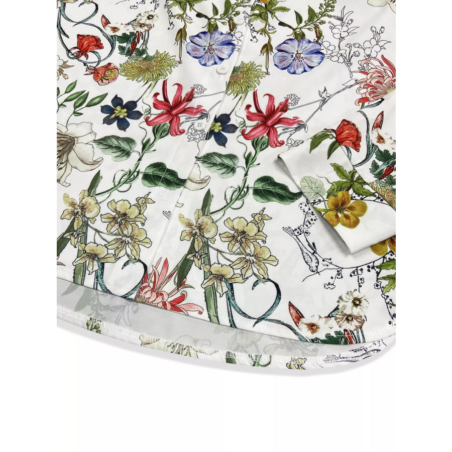 Floral Print Button-Down Shirt Apparel and Accessories