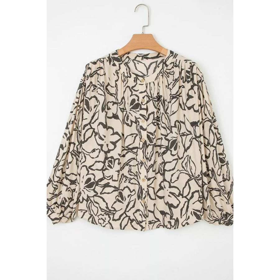 Floral Print Button-Down Shirt Apparel and Accessories