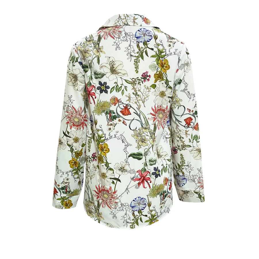 Floral Print Button-Down Shirt Apparel and Accessories
