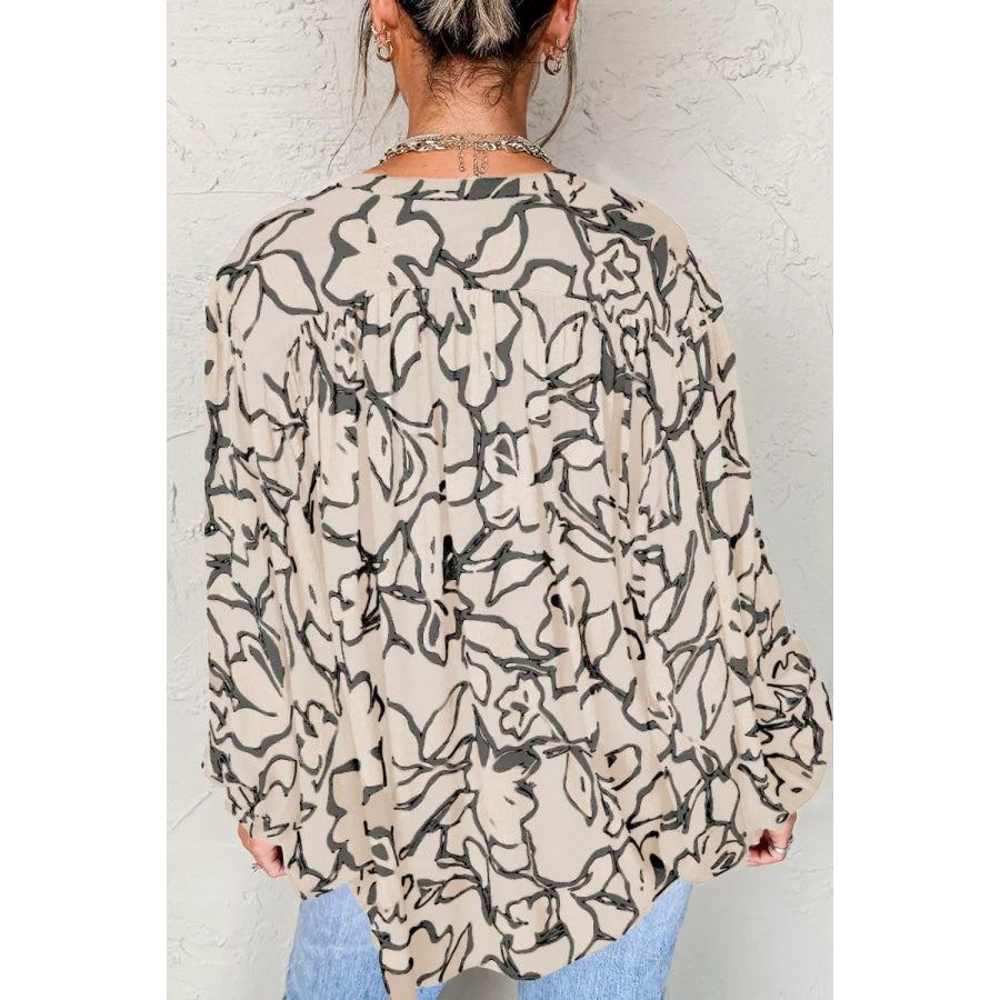 Floral Print Button-Down Shirt Apparel and Accessories