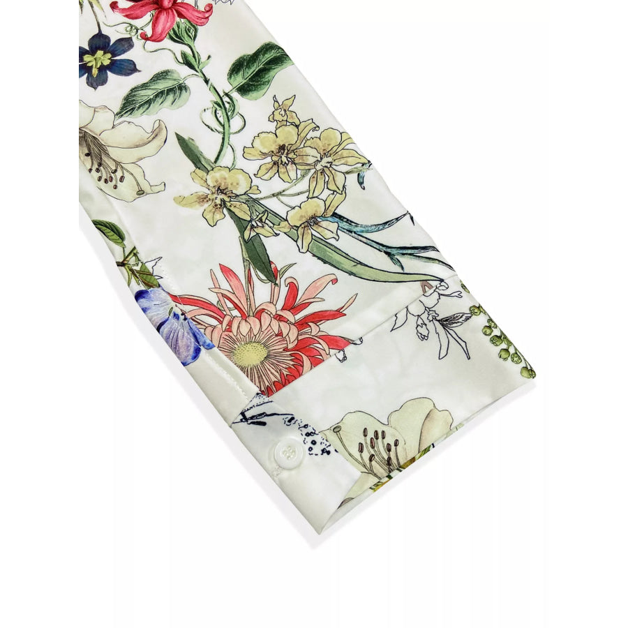 Floral Print Button-Down Shirt Apparel and Accessories