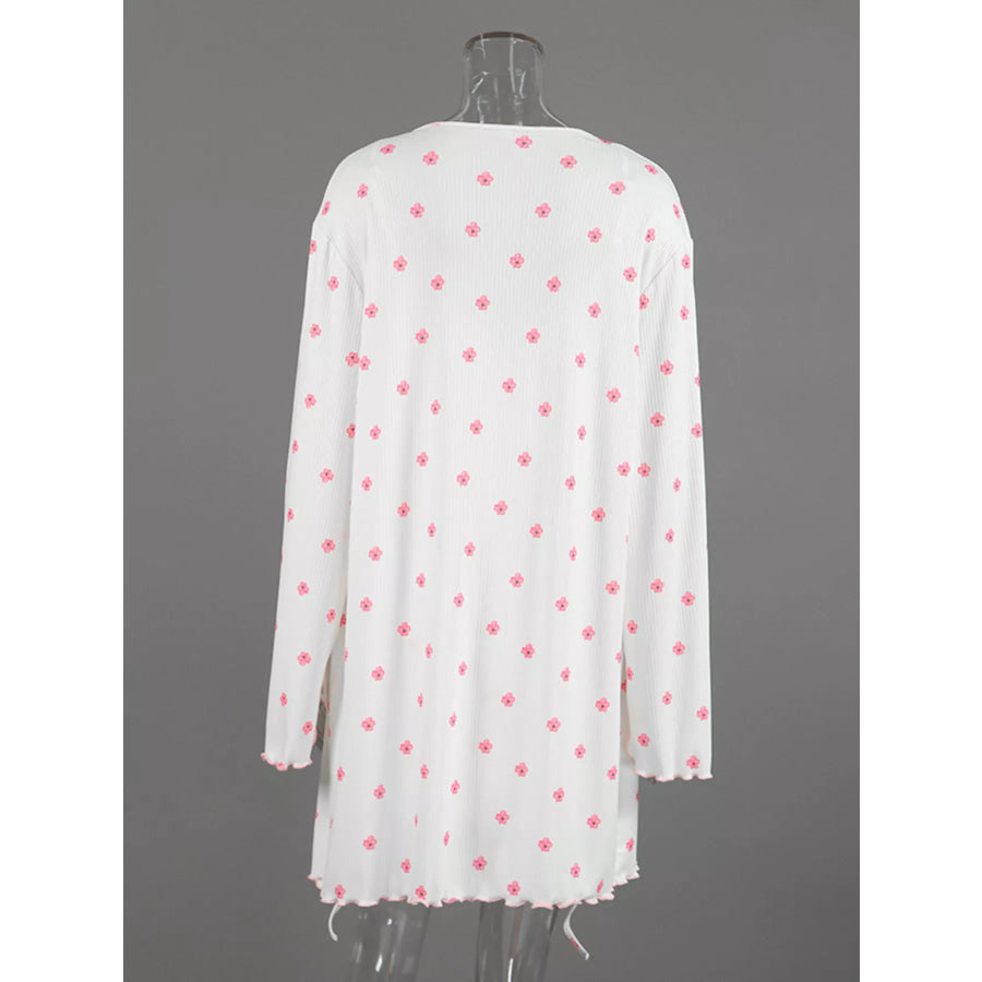 Floral Print Cami Dress and Cardigan Lounge Set Apparel and Accessories
