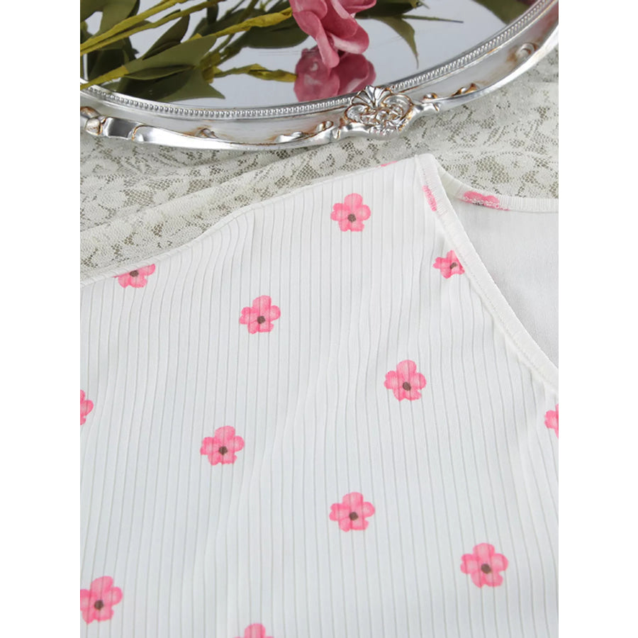 Floral Print Cami Dress and Cardigan Lounge Set Apparel and Accessories