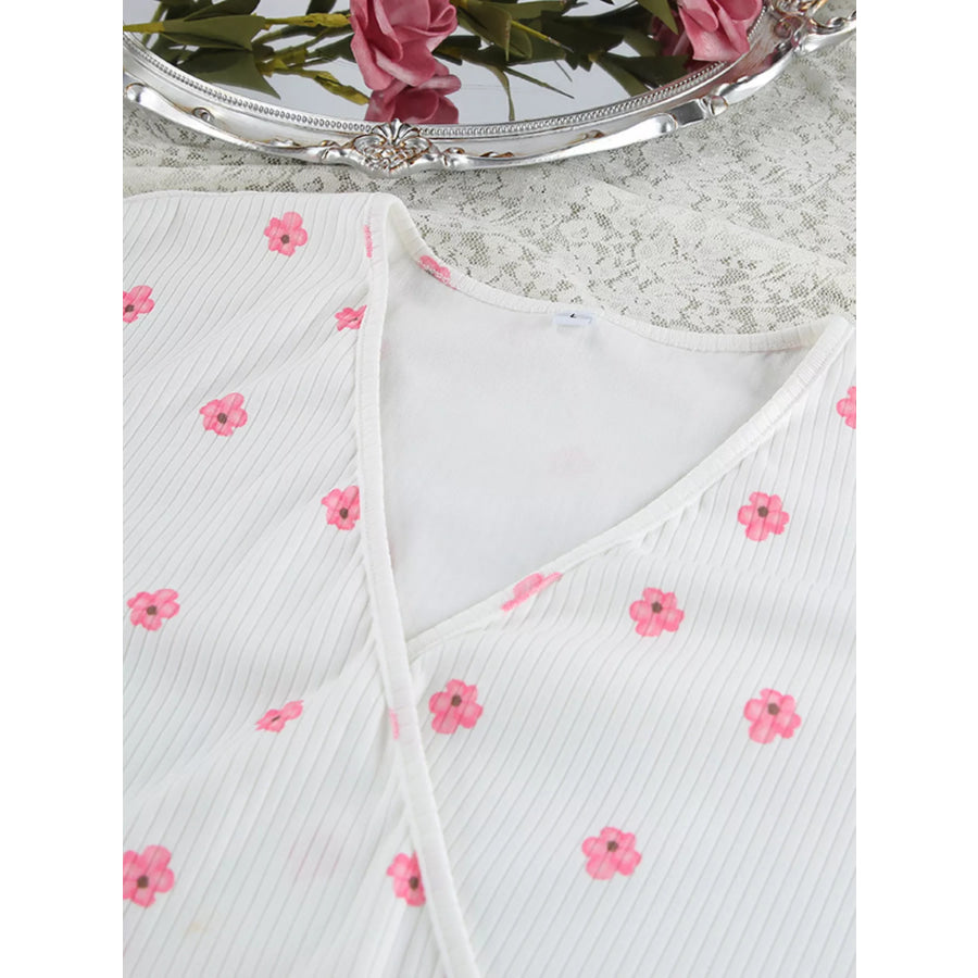 Floral Print Cami Dress and Cardigan Lounge Set Apparel and Accessories