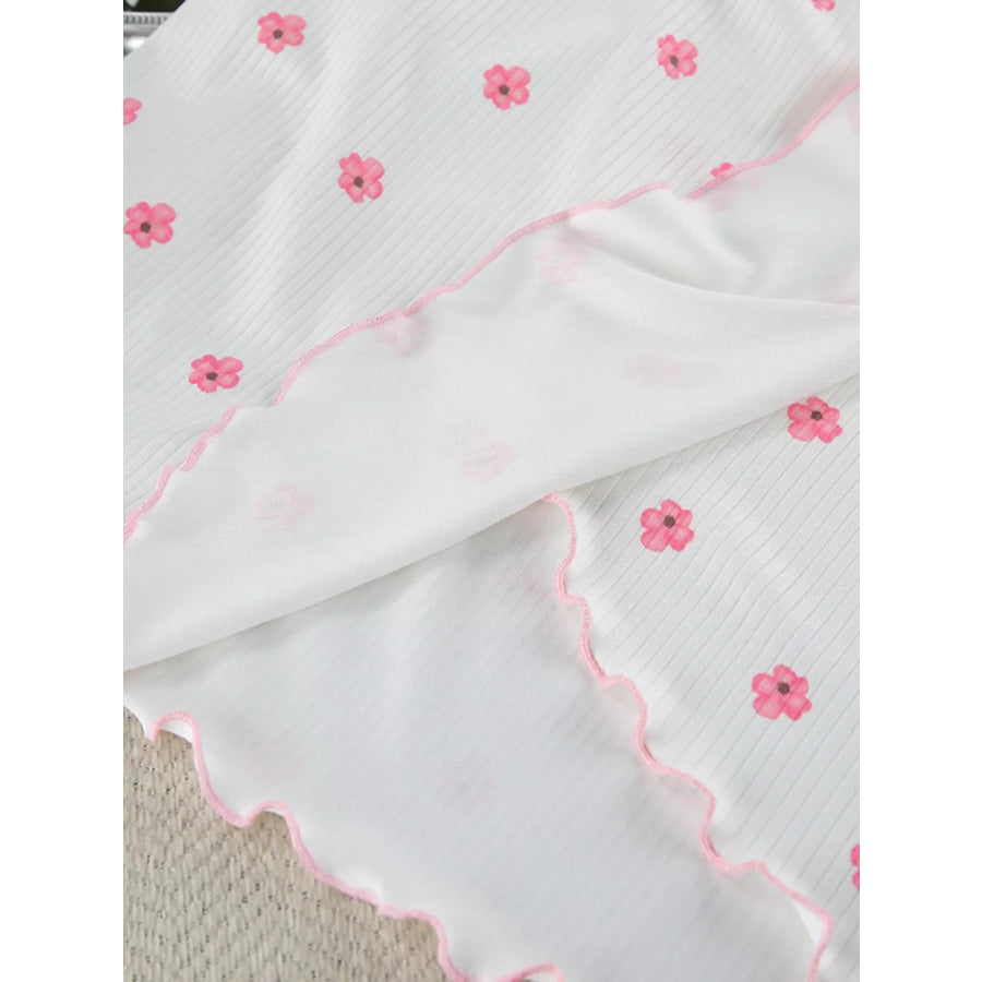 Floral Print Cami Dress and Cardigan Lounge Set Apparel and Accessories