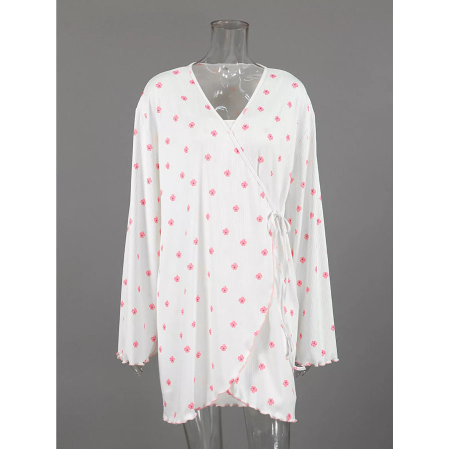 Floral Print Cami Dress and Cardigan Lounge Set Apparel and Accessories