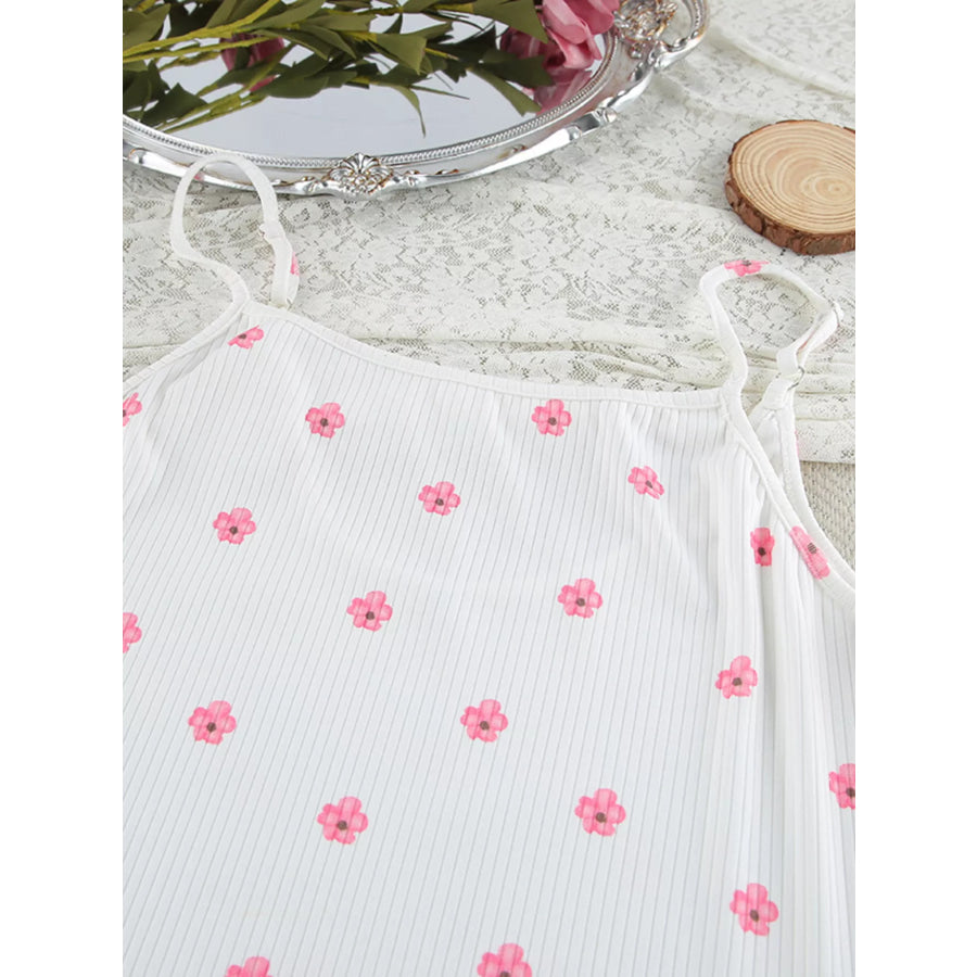Floral Print Cami Dress and Cardigan Lounge Set Apparel and Accessories