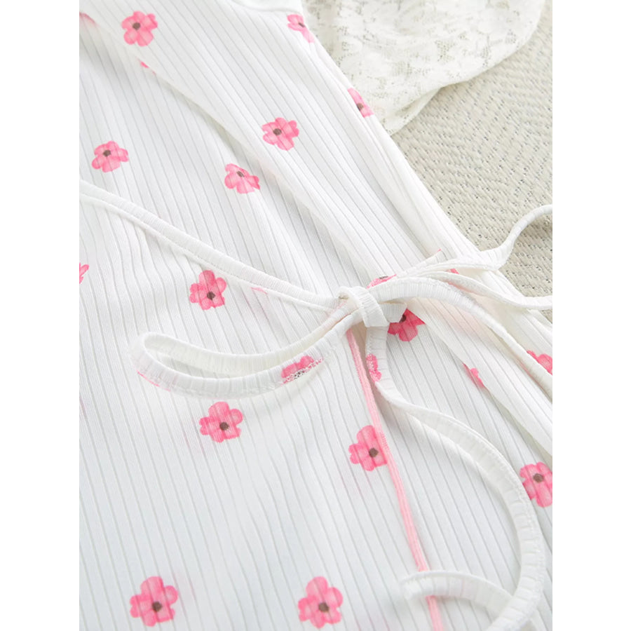 Floral Print Cami Dress and Cardigan Lounge Set Apparel and Accessories