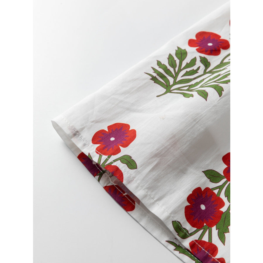 Floral Print Casual Mini Dress Apparel and Accessories