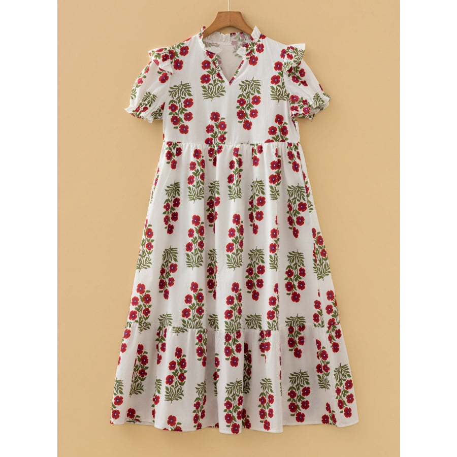 Floral Print Casual Mini Dress Apparel and Accessories