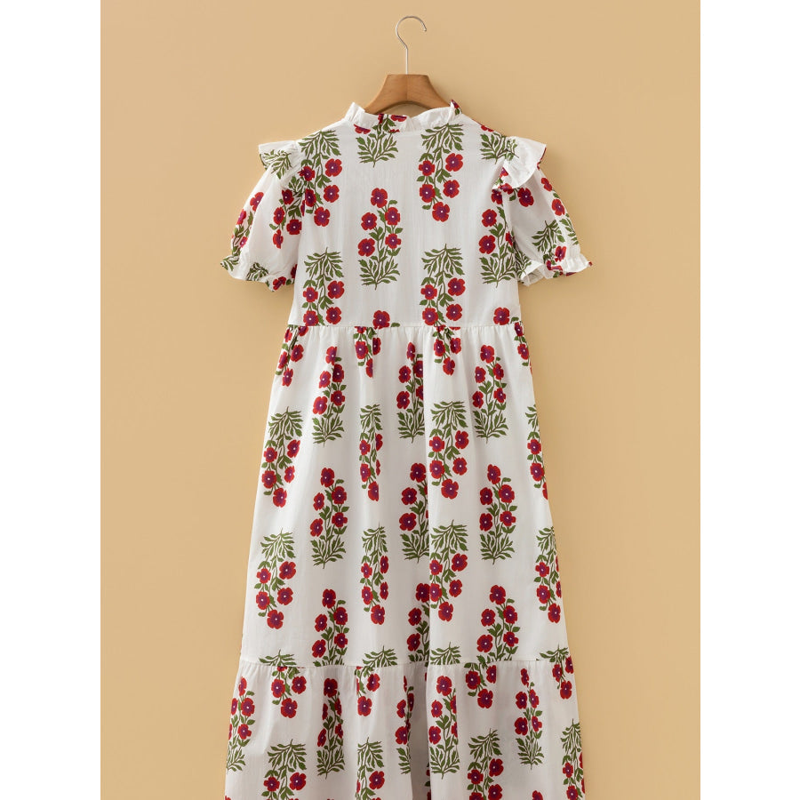Floral Print Casual Mini Dress Apparel and Accessories