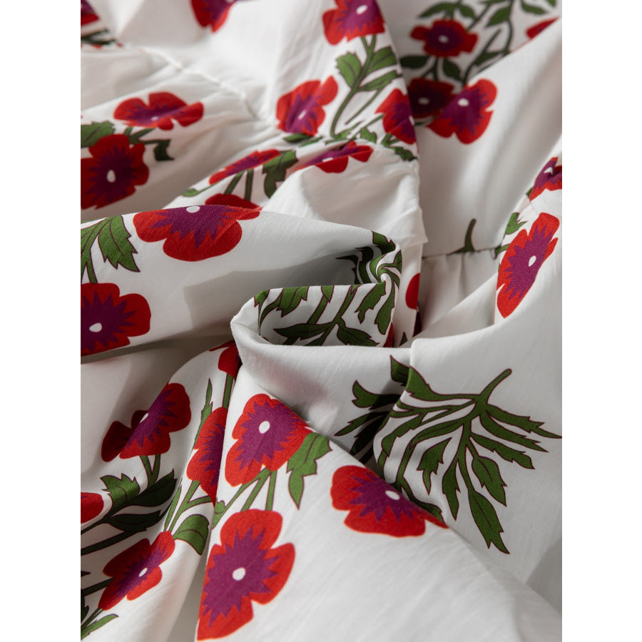 Floral Print Casual Mini Dress Apparel and Accessories