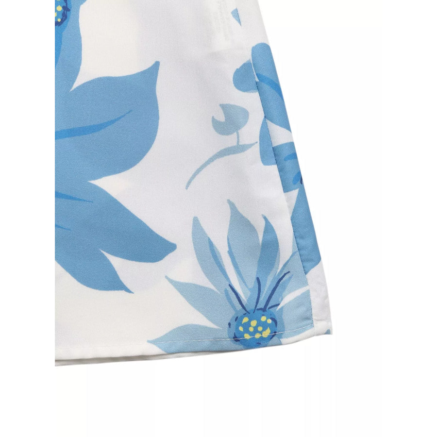 Floral Print Color Block Skirt Apparel and Accessories
