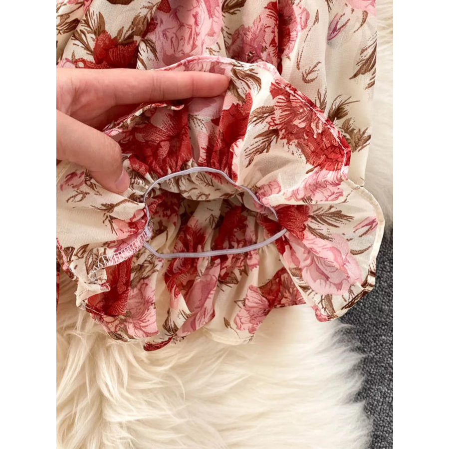 Floral Print Crop Top and Skirt Set Apparel and Accessories