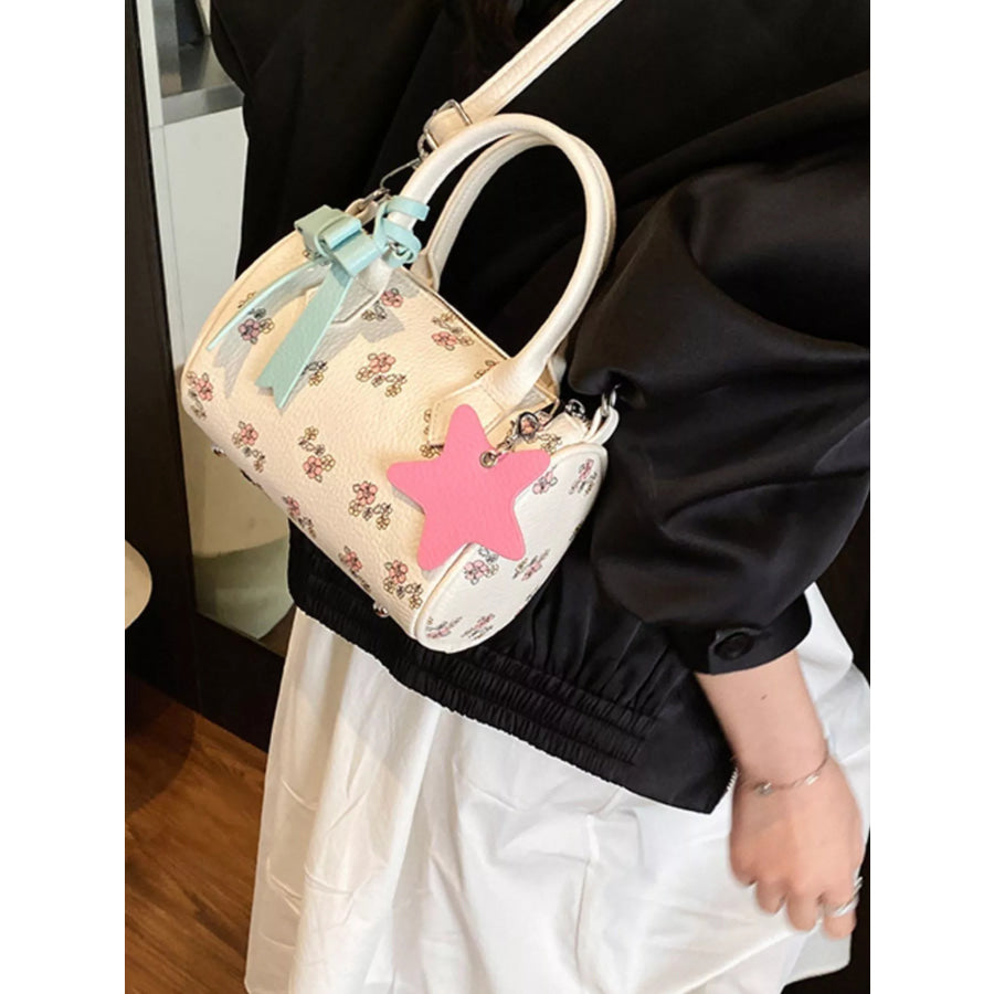Floral Print Crossbody Bag White / One Size Apparel and Accessories