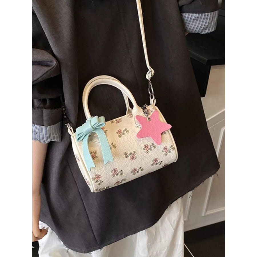 Floral Print Crossbody Bag White / One Size Apparel and Accessories