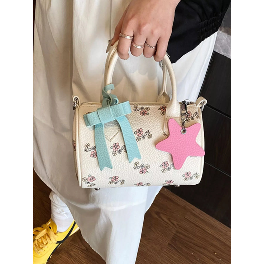 Floral Print Crossbody Bag White / One Size Apparel and Accessories