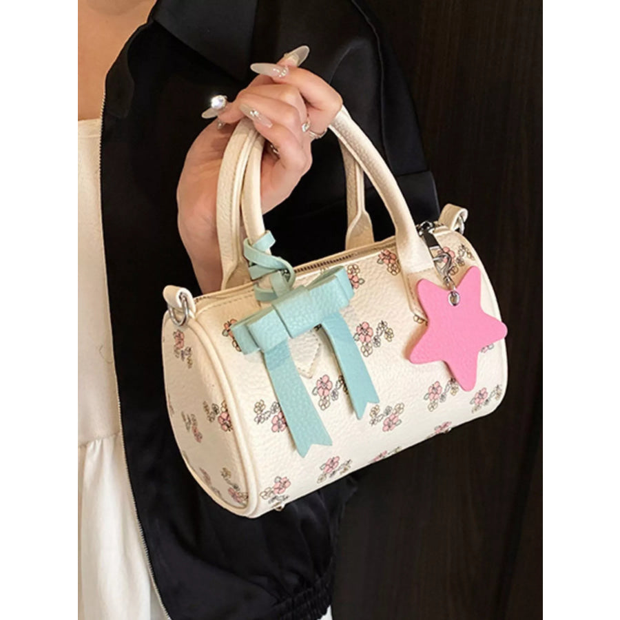 Floral Print Crossbody Bag White / One Size Apparel and Accessories