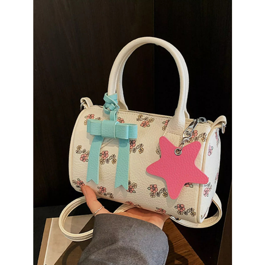 Floral Print Crossbody Bag White / One Size Apparel and Accessories