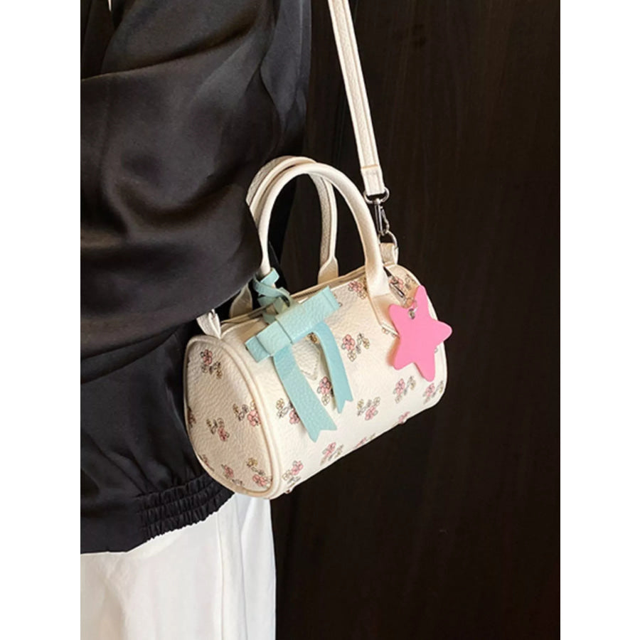 Floral Print Crossbody Bag White / One Size Apparel and Accessories