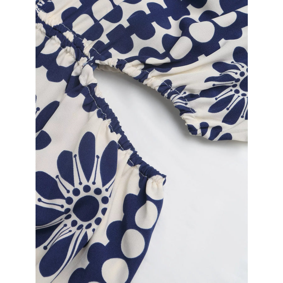 Floral Print Cutout Waist Maxi Dress Apparel and Accessories