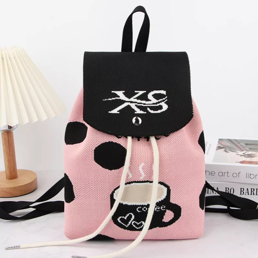 Floral Print Drawstring Backpack Bag Blush Pink / onesize Apparel and Accessories