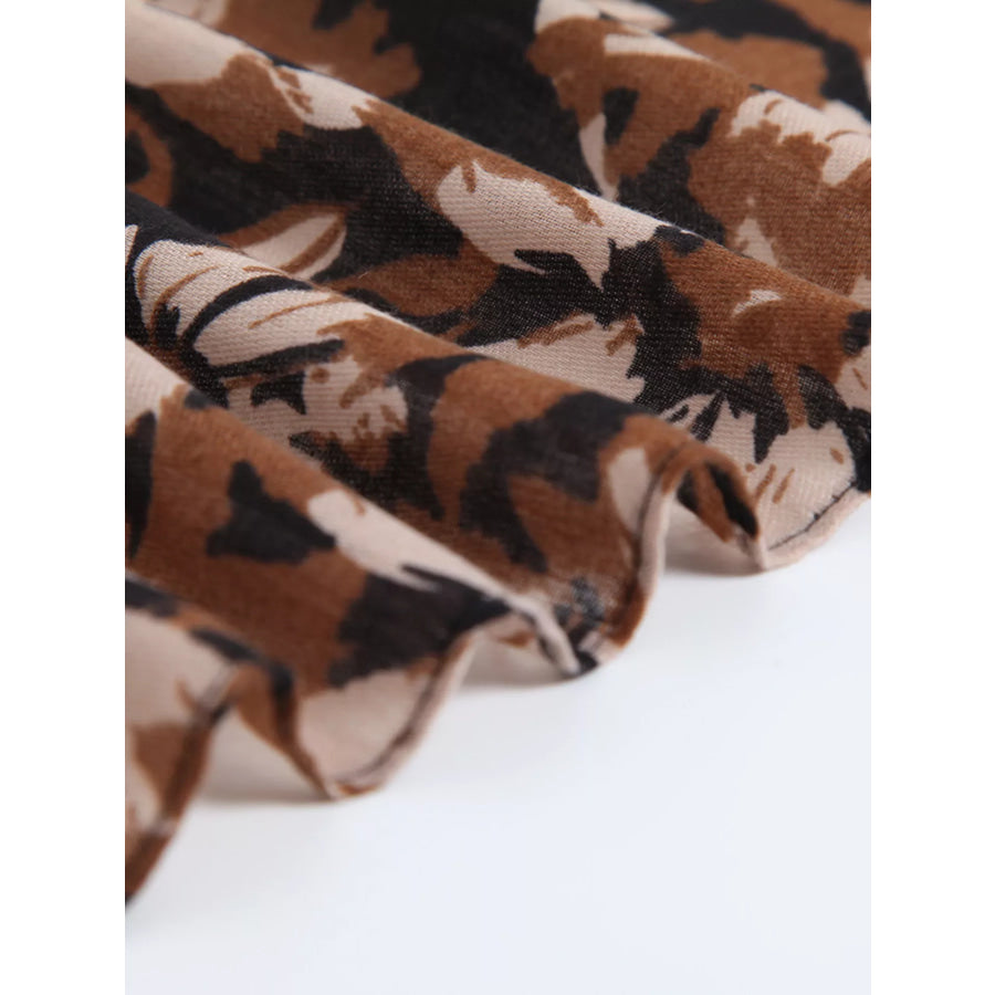 Floral Print Fashion Scarf Khaki / One Size Apparel and Accessories