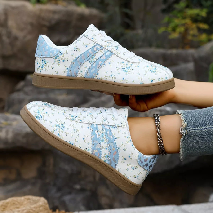 Floral Print Flats Sneakers Apparel and Accessories