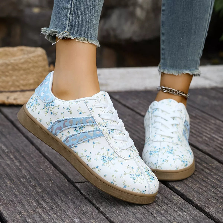 Floral Print Flats Sneakers Apparel and Accessories