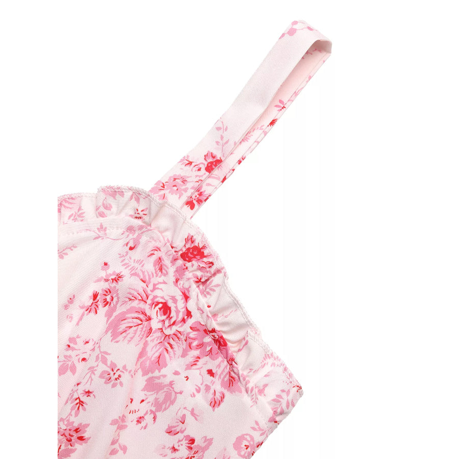 Floral Print Frill Trim Cami Dress Apparel and Accessories