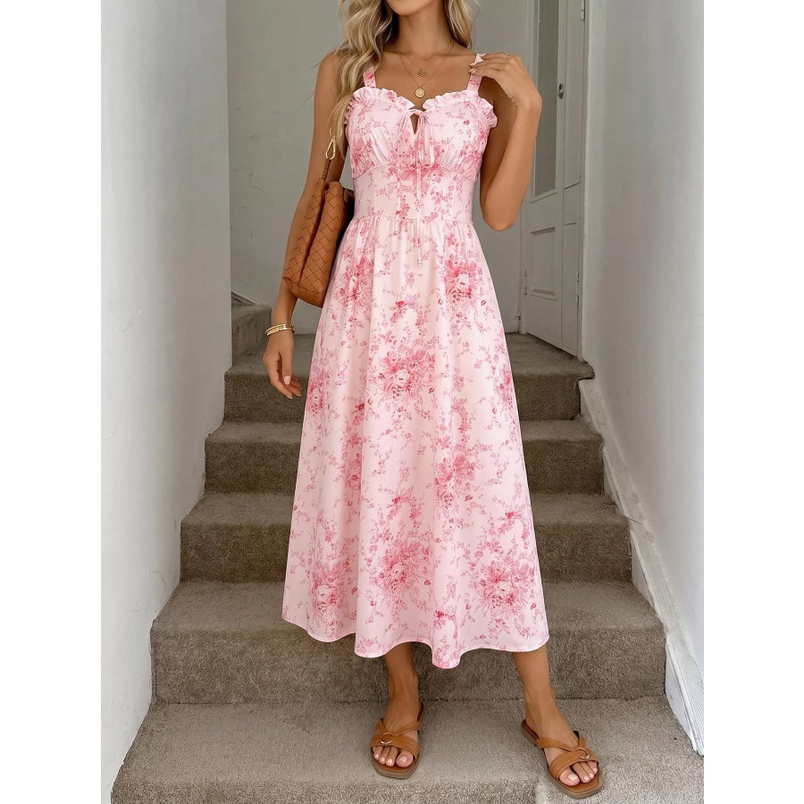 Floral Print Frill Trim Cami Dress Apparel and Accessories