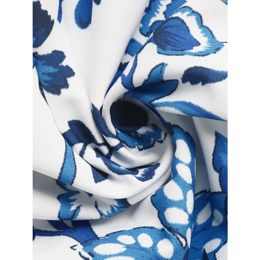 Floral Print Halter Neck Cutout Mini Dress Apparel and Accessories