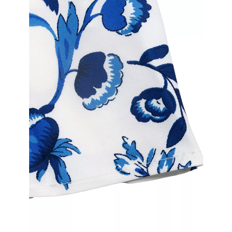 Floral Print Halter Neck Cutout Mini Dress Apparel and Accessories