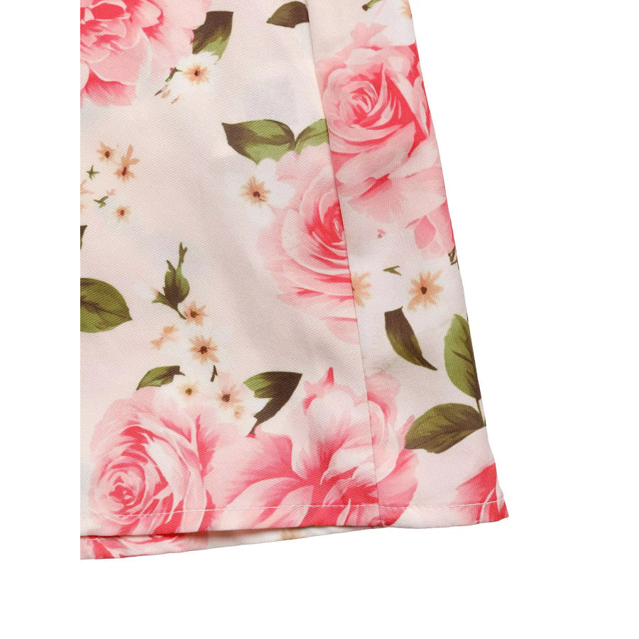 Floral Print Halter Neck Midi Dress Apparel and Accessories