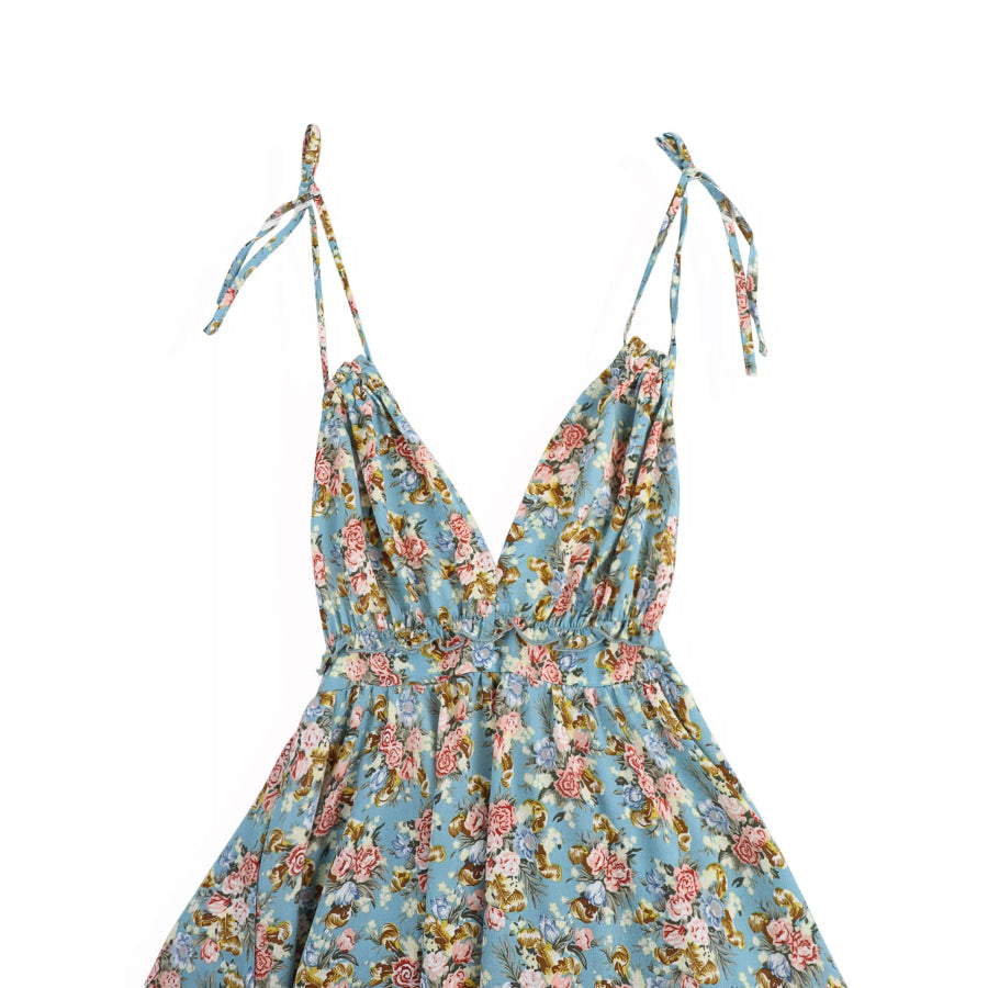 Floral Print Halter Neck Mini Dress Apparel and Accessories