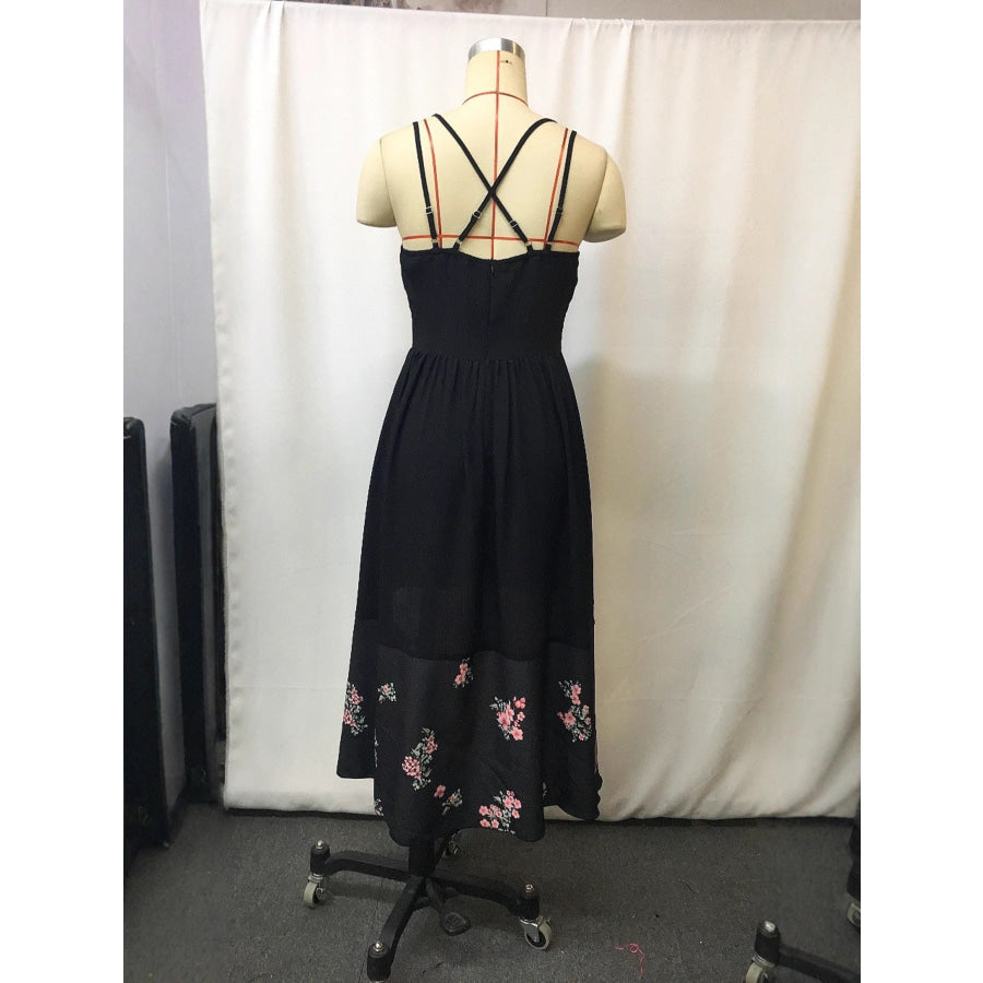 Floral Print High-Low Cami Dress Apparel and Accessories