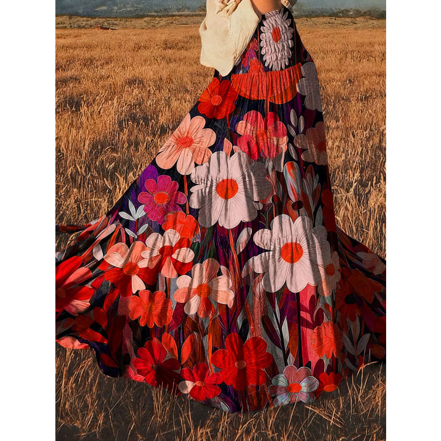 Floral Print High-Waisted Maxi Skirt Apparel and Accessories