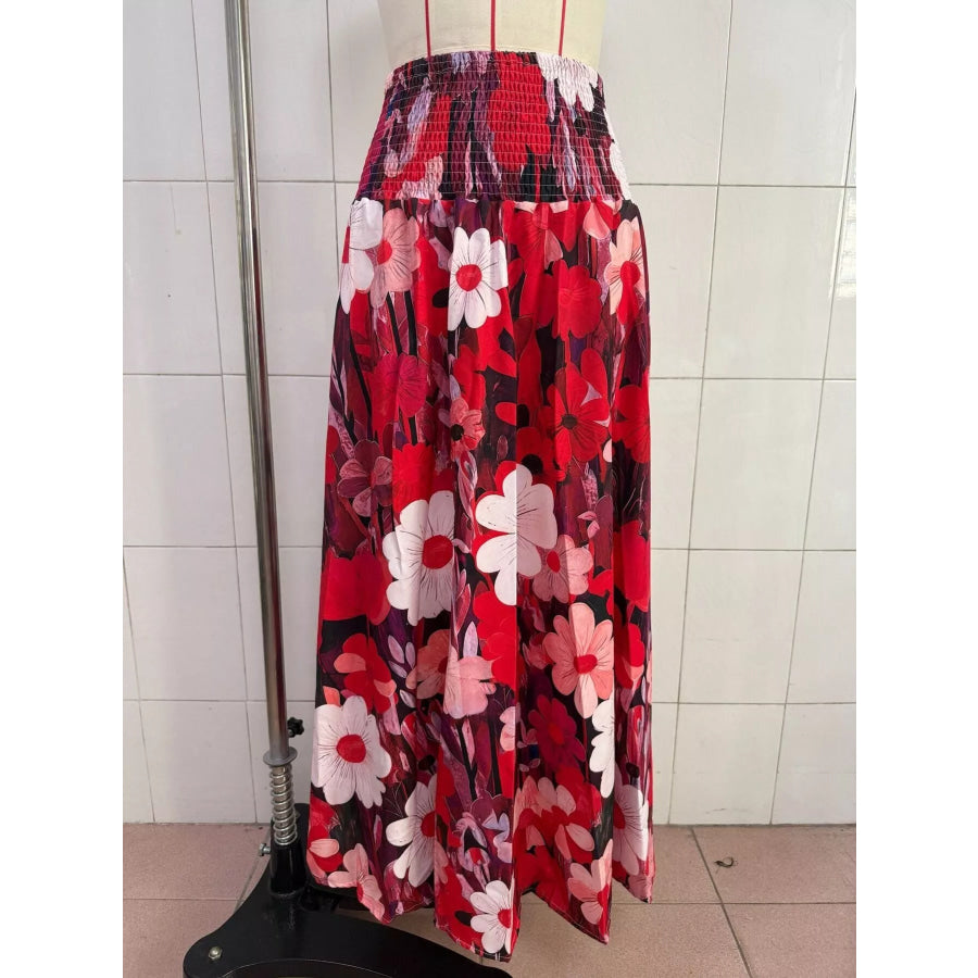 Floral Print High-Waisted Maxi Skirt Apparel and Accessories