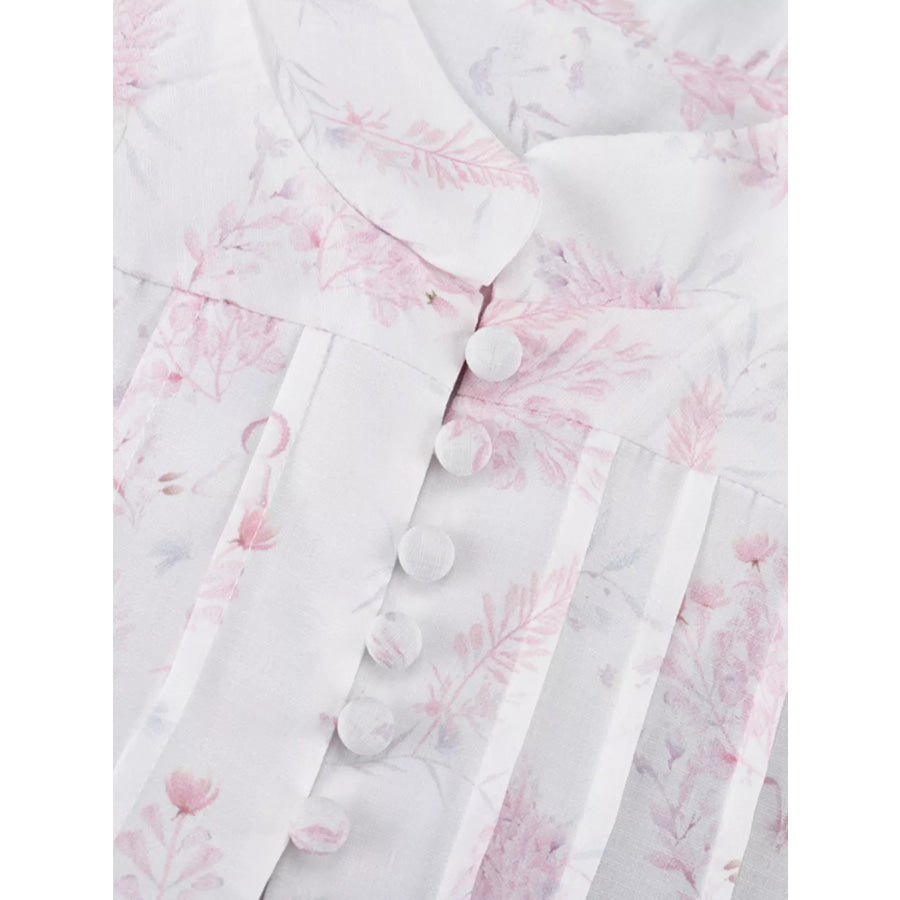 Floral Print Layered Ruffle Dress Apparel and Accessories