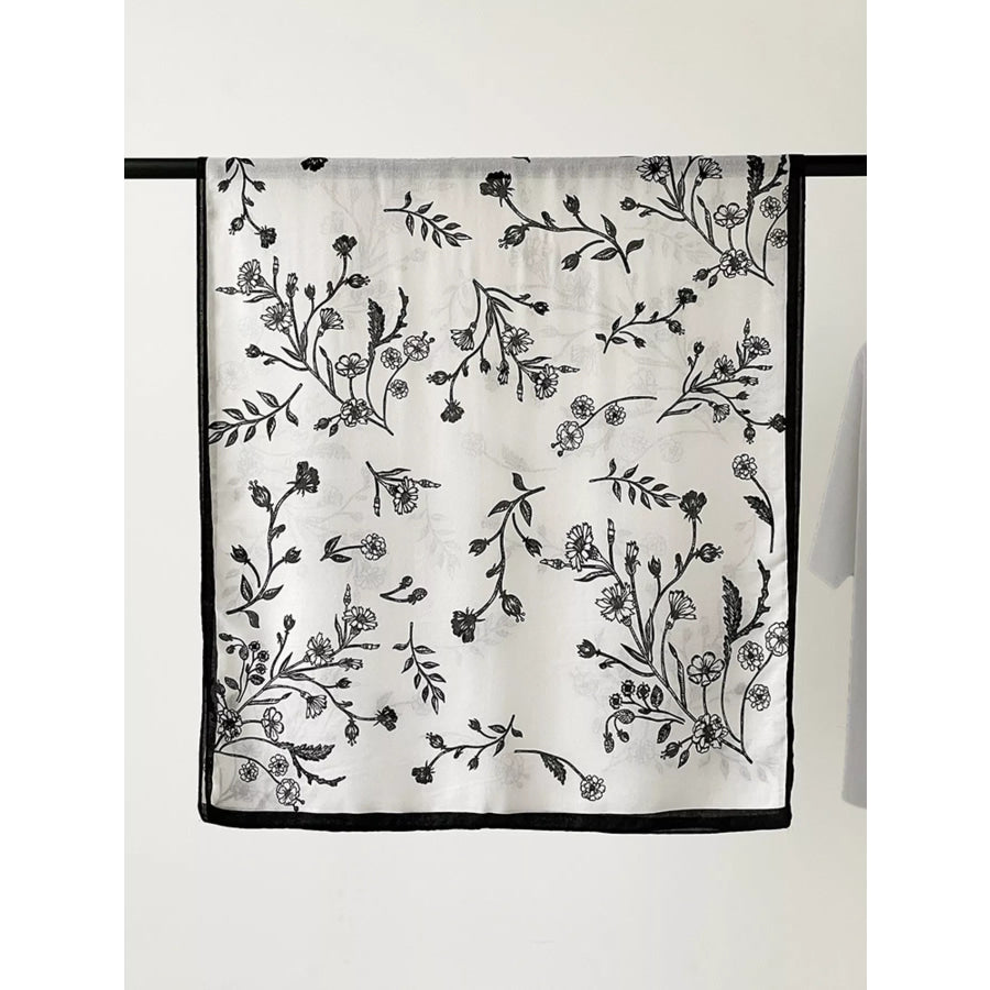 Floral Print Lightweight Scarf Apparel and Accessories